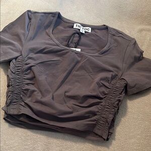 Women's Gray Ruched Top